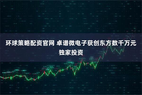 环球策略配资官网 卓谱微电子获创东方数千万元独家投资