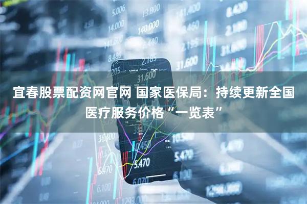 宜春股票配资网官网 国家医保局：持续更新全国医疗服务价格“一览表”